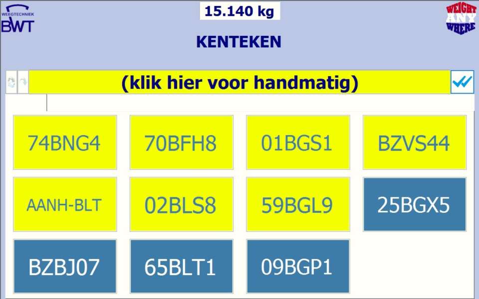 Chauffeurs module ANYW8 weegsoftware